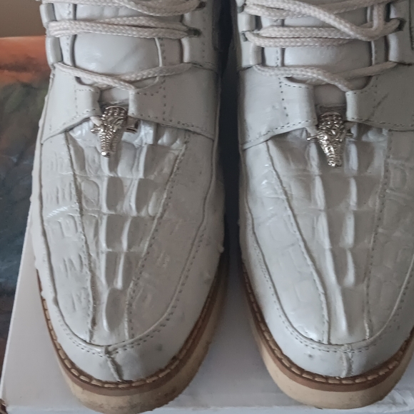 Los Altos White Crocodile Pattern Men's Boots